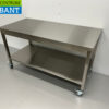 RVS Verrijdbare Werktafel Tafel Op Wielen 150 x 70 x 85 cm Horeca - Afbeelding 2
