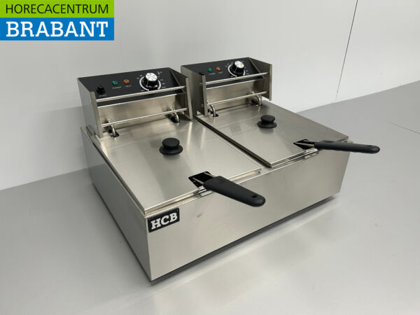 RVS Dubbele Friteuse Frituur 2 x 6 liter 230V Horeca - Afbeelding 2