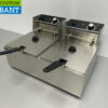 RVS Dubbele Friteuse Frituur 2 x 6 liter 230V Horeca - Afbeelding 3