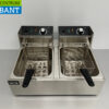 RVS Dubbele Friteuse Frituur 2 x 6 liter 230V Horeca - Afbeelding 4