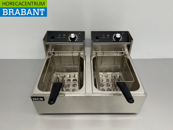 RVS Dubbele Friteuse Frituur 2 x 6 liter 230V Horeca - Afbeelding 4