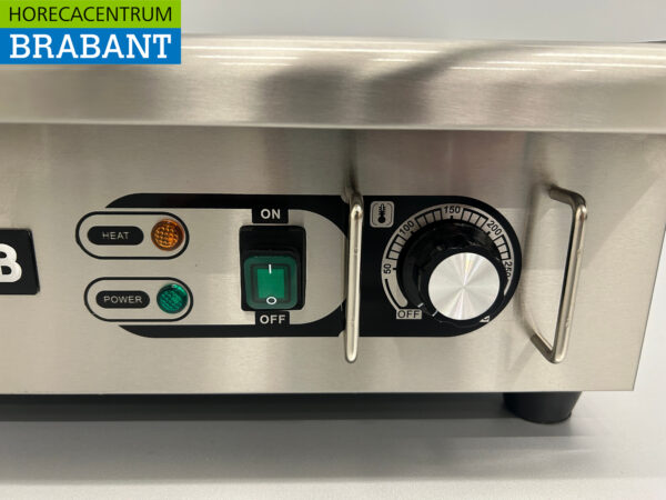 RVS Grillplaat Bakplaat Glad 55 cm 230V Horeca - Afbeelding 4