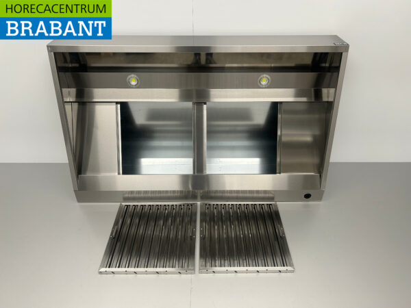 RVS Afzuigkap Dampkap met lamellen filters Premium-line 160 cm schuin model Horeca - Afbeelding 5