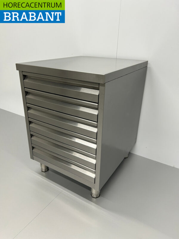 RVS Werkkast Kast Ladenkast 6 laden Premium-line voor deeg 60 cm Horeca Pizzeria Bakkerij - Afbeelding 2