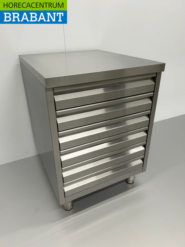 RVS Werkkast Kast Ladenkast 6 laden Premium-line voor deeg 60 cm Horeca Pizzeria Bakkerij - Afbeelding 3
