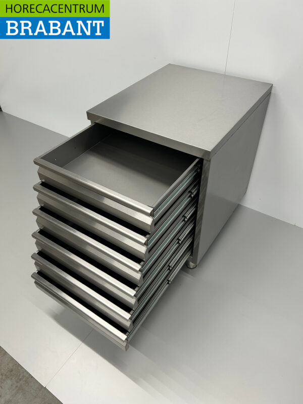 RVS Werkkast Kast Ladenkast 6 laden Premium-line voor deeg 60 cm Horeca Pizzeria Bakkerij - Afbeelding 4