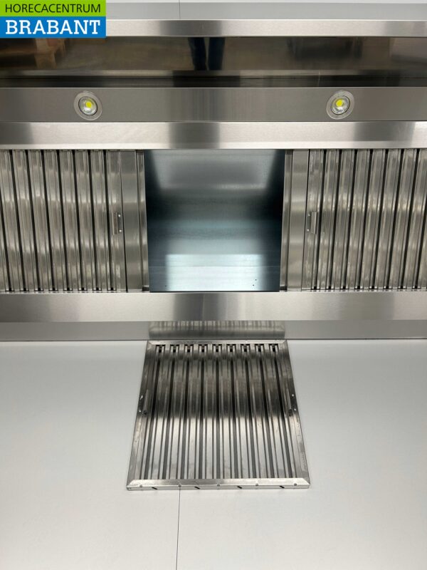 RVS Afzuigkap Dampkap met lamellen filters Premium-line 300 cm Schuin model Horeca - Afbeelding 4
