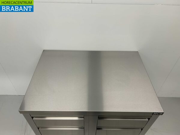 RVS Werkkast Kast Werktafel Ladenkast Premium-line 6 laden 1/1 GN 100 cm Horeca - Afbeelding 4