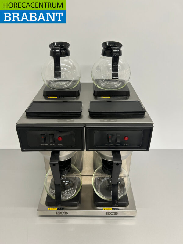HCB RVS Dubbele Koffiemachine Koffieautomaat met 4 kannen 1,8 liter 230V Horeca