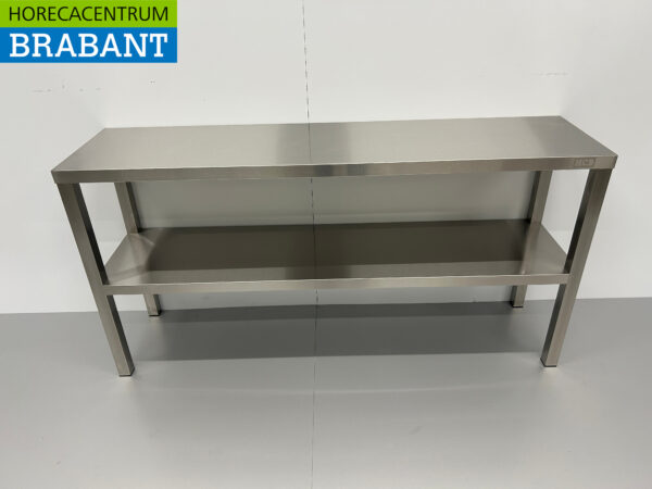 RVS Dubbele Etagère Brug 140 x 35 x 70 cm Horeca