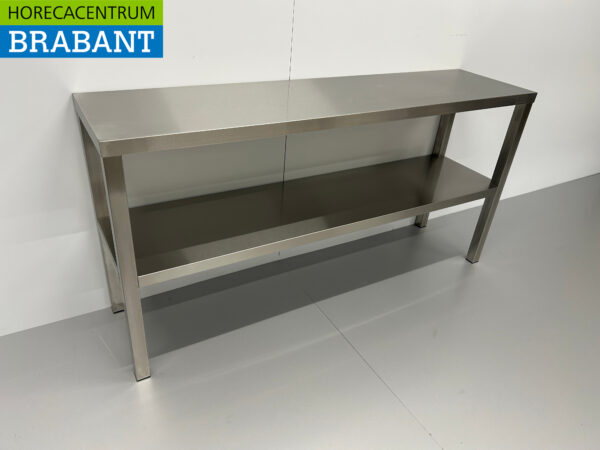 RVS Dubbele Etagère Brug 140 x 35 x 70 cm Horeca - Afbeelding 3