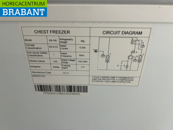 Vrieskist Vriezer met klapdeksel 148 liter 230V Horeca - Afbeelding 7