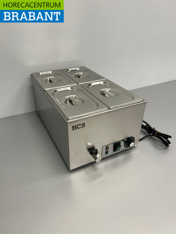 RVS HCB Bain marie 4 x 1/4 GN 230V Horeca - Afbeelding 2