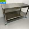 RVS Verrijdbare Werktafel Tafel Op Wielen 140 x 70 x 85 cm Horeca - Afbeelding 3