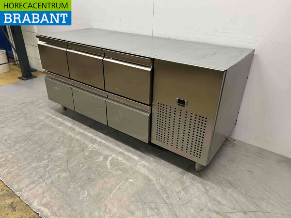RVS Mercatus Koelwerkbank 6 laden 175,5 cm 230V Horeca - Afbeelding 2