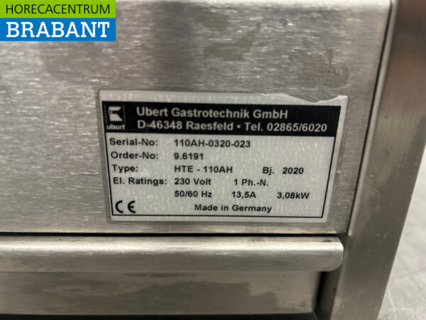 RVS Ubert Warmhoudvitrine Warmtevitrine 106 cm 230V Horeca - Afbeelding 6