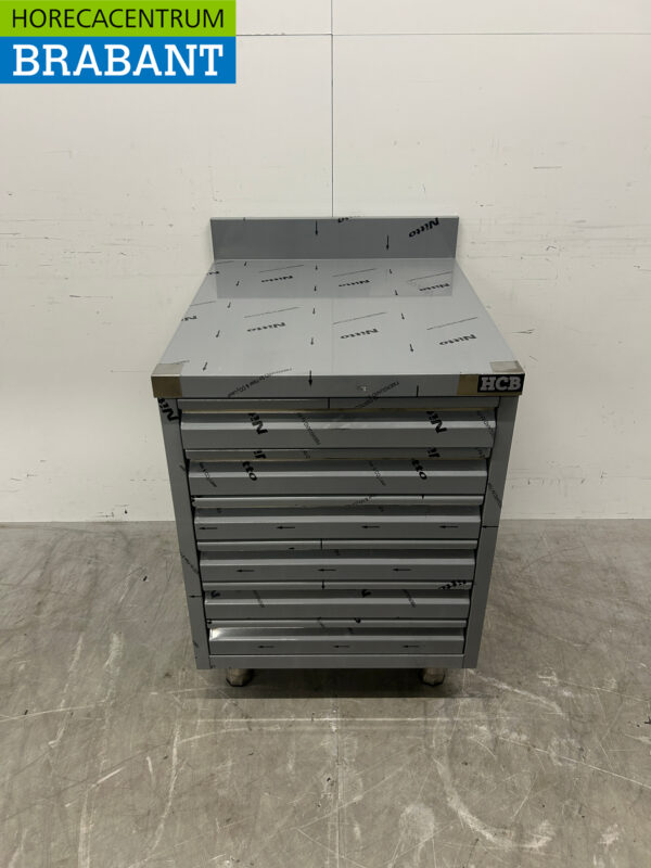 RVS HCB Werkkast Kast Ladenkast 6 laden Premium-line voor deeg 60 cm Horeca Pizzeria Bakkerij