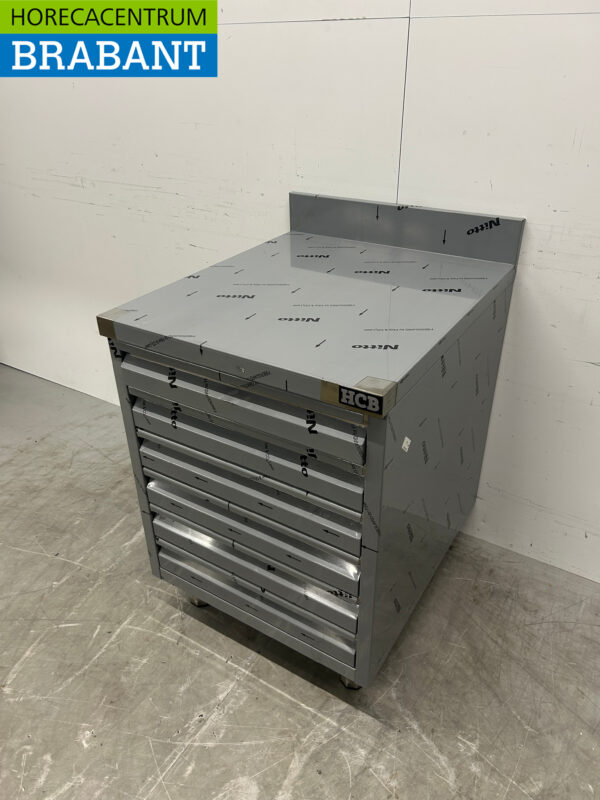RVS HCB Werkkast Kast Ladenkast 6 laden Premium-line voor deeg 60 cm Horeca Pizzeria Bakkerij - Afbeelding 2
