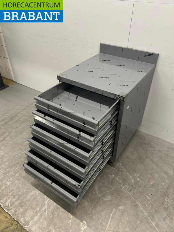 RVS HCB Werkkast Kast Ladenkast 6 laden Premium-line voor deeg 60 cm Horeca Pizzeria Bakkerij - Afbeelding 5