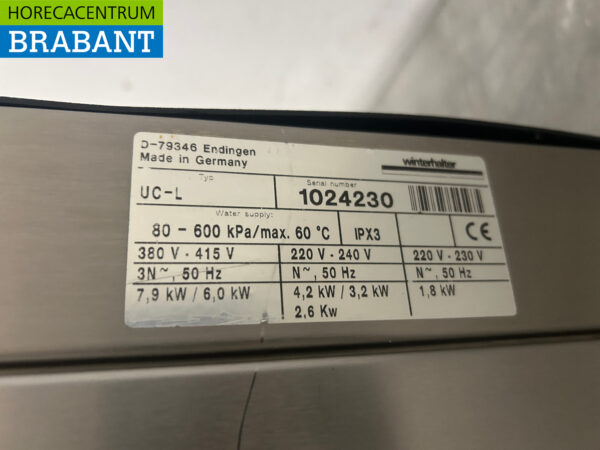RVS Winterhalter UC-L Vaatwasser 400V Horeca - Afbeelding 6