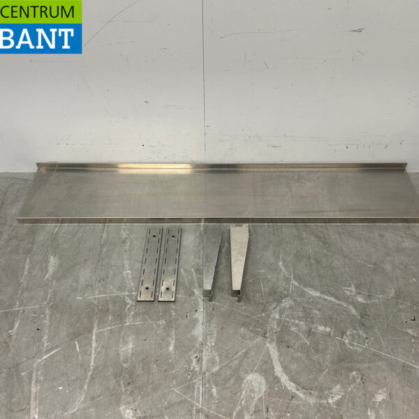 RVS Wandschap schap met beugels 160 x 30 cm Horeca