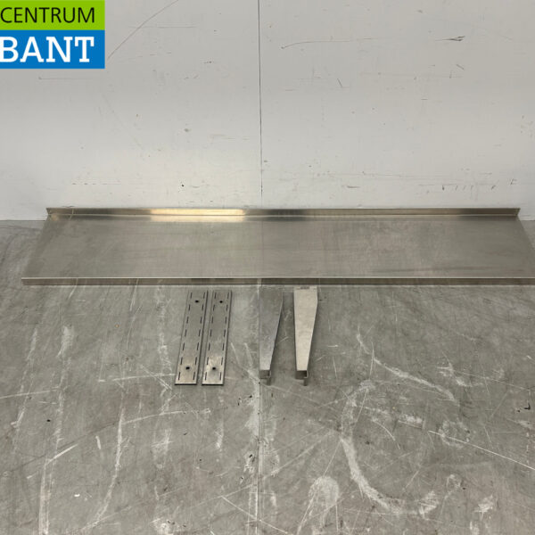 RVS Wandschap schap met beugels 160 x 30 cm Horeca