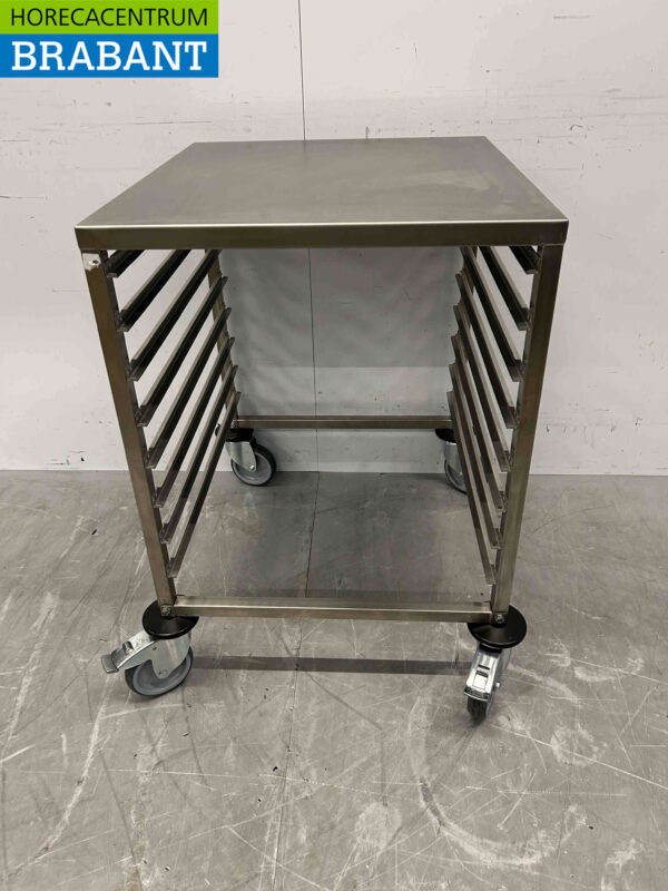 RVS Saro Regaalwagen 8 regalen 2/1 gastronorm Horeca