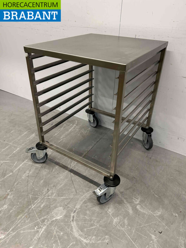 RVS Saro Regaalwagen 8 regalen 2/1 gastronorm Horeca - Afbeelding 2