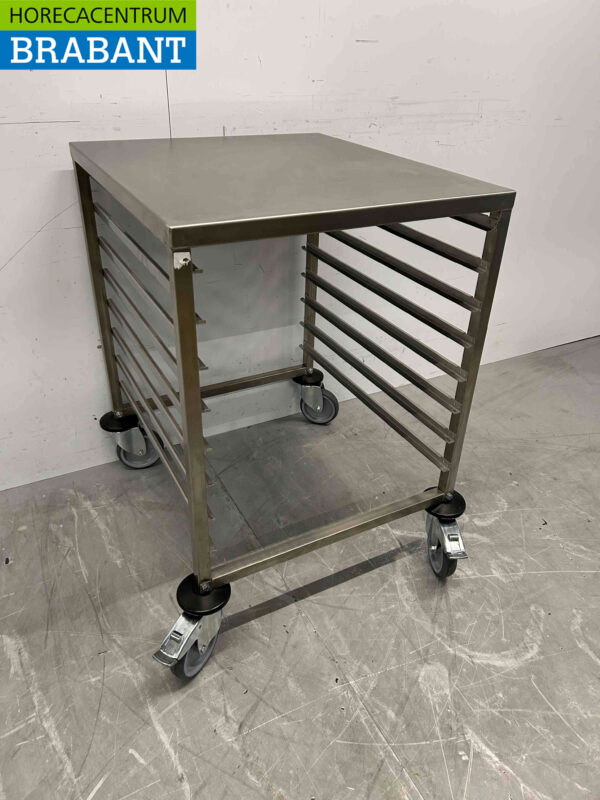 RVS Saro Regaalwagen 8 regalen 2/1 gastronorm Horeca - Afbeelding 3