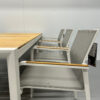 Best Freizeitmöbel Terras set eettafel met 6 stoelen Wit Teakhout Horeca - Afbeelding 6