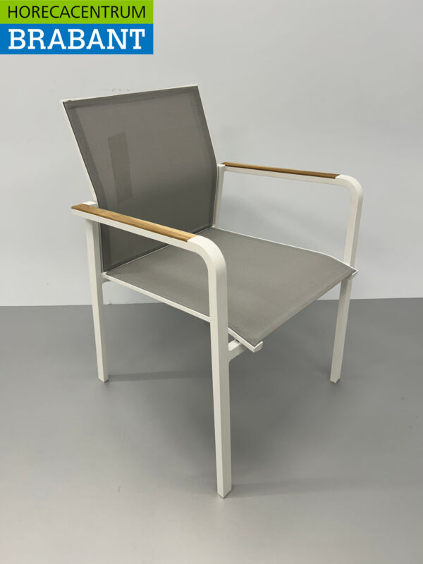 Best Freizeitmöbel Paros Wit Terrasstoel Stoelen Terrasstoelen Stoel Stapelbaar Horeca - Afbeelding 2