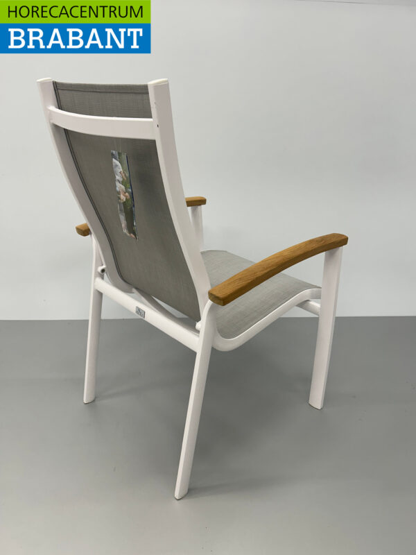 Best Freizeitmöbel Terras set eettafel met 6 stoelen Wit Teakhout Horeca - Afbeelding 11