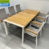 Best Freizeitmöbel Terras set eettafel met 6 stoelen Wit Teakhout Horeca - Afbeelding 4