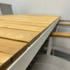 Best Freizeitmöbel Terras set eettafel met 6 stoelen Wit Teakhout Horeca - Afbeelding 5