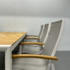 Best Freizeitmöbel Terras set eettafel met 6 stoelen Wit Teakhout Horeca - Afbeelding 6