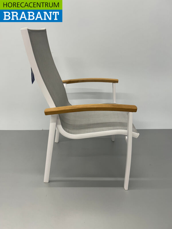Best Freizeitmöbel Terras set eettafel met 6 stoelen Wit Teakhout Horeca - Afbeelding 10