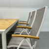 Best Freizeitmöbel Terras set eettafel met 6 klapstoelen Wit Teakhout Horeca - Afbeelding 6