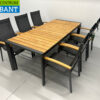 Best Freizeitmöbel Terras set eettafel met 6 stoelen Antraciet Teakhout Horeca - Afbeelding 4