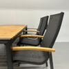 Best Freizeitmöbel Terras set eettafel met 6 stoelen Antraciet Teakhout Horeca - Afbeelding 6