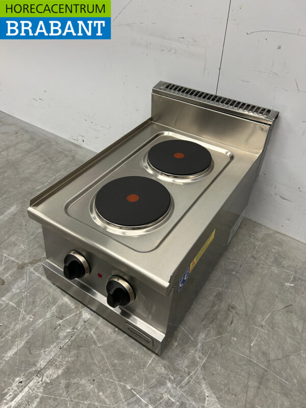 RVS Combisteel 2 pits elektrisch fornuis kookplaat 40 cm 230V Horeca - Afbeelding 2