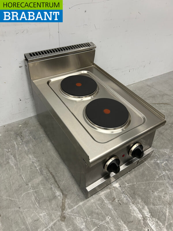 RVS Combisteel 2 pits elektrisch fornuis kookplaat 40 cm 230V Horeca - Afbeelding 3