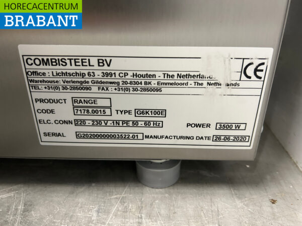 RVS Combisteel 2 pits elektrisch fornuis kookplaat 40 cm 230V Horeca - Afbeelding 4
