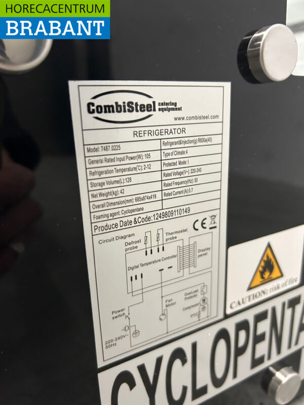 Combisteel Koelvitrine Gebaksvitrine 128 liter 230V Horeca - Afbeelding 7