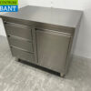 RVS Werkkast Kast Werktafel Afvalbak en 3 laden 100 cm Horeca - Afbeelding 2