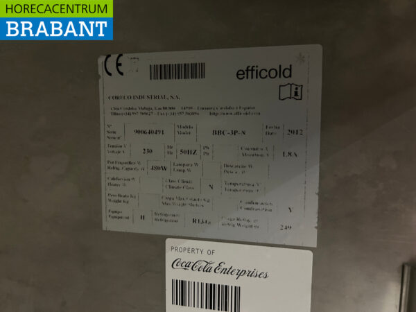 Efficold BBC-3P-N Backbar Barkoeling 3 glazen klapdeuren 201,5 cm 230V Horeca - Afbeelding 6