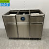 RVS Koffiemeubel Kast Werktafel met Afvalbak en 2 laden 119 cm Horeca