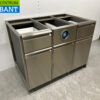 RVS Koffiemeubel Kast Werktafel met Afvalbak en 2 laden 119 cm Horeca - Afbeelding 3