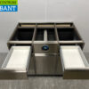 RVS Koffiemeubel Kast Werktafel met Afvalbak en 2 laden 119 cm Horeca - Afbeelding 4
