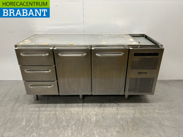 RVS Gram Koelwerkbank 2 deuren en 3 laden 172,5 cm 230V Horeca