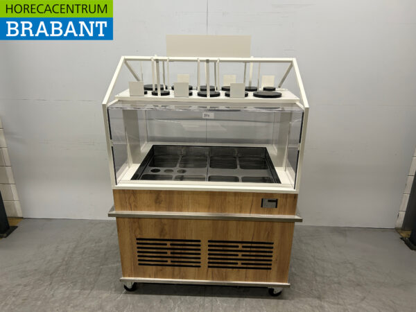 Verrijdbare Saladebuffet Koelvitrine Koelbuffet buffet Gekoeld 230V Horeca